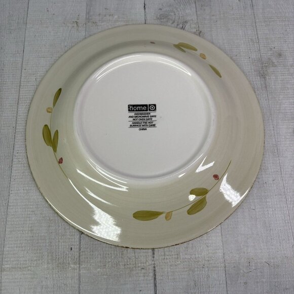 Home Target HMQ 73 Red Berries Green Tan Leaves Stoneware Dinner Plates Set of 4 - Picture 7 of 16
